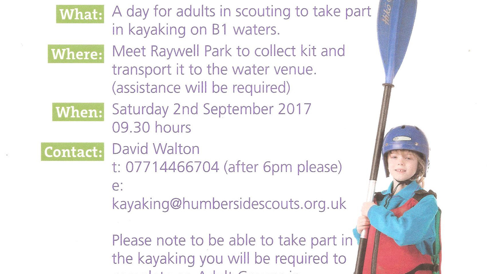 Humberside Scouts Kayaking for Adults
