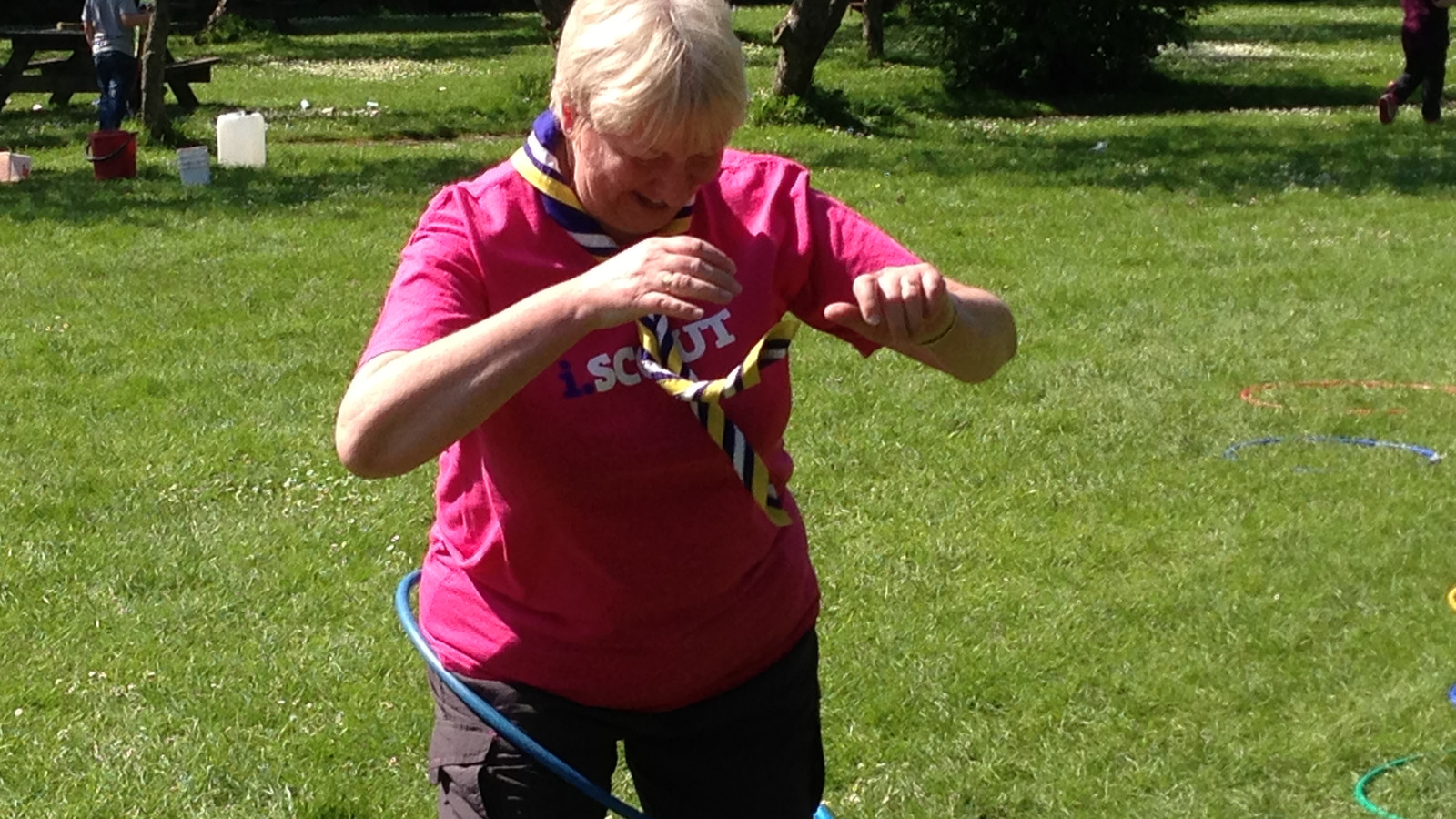 Angela Teaching Cubs How To Hula Hoop