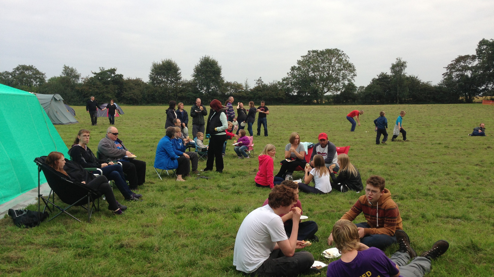 young people and family barbeque