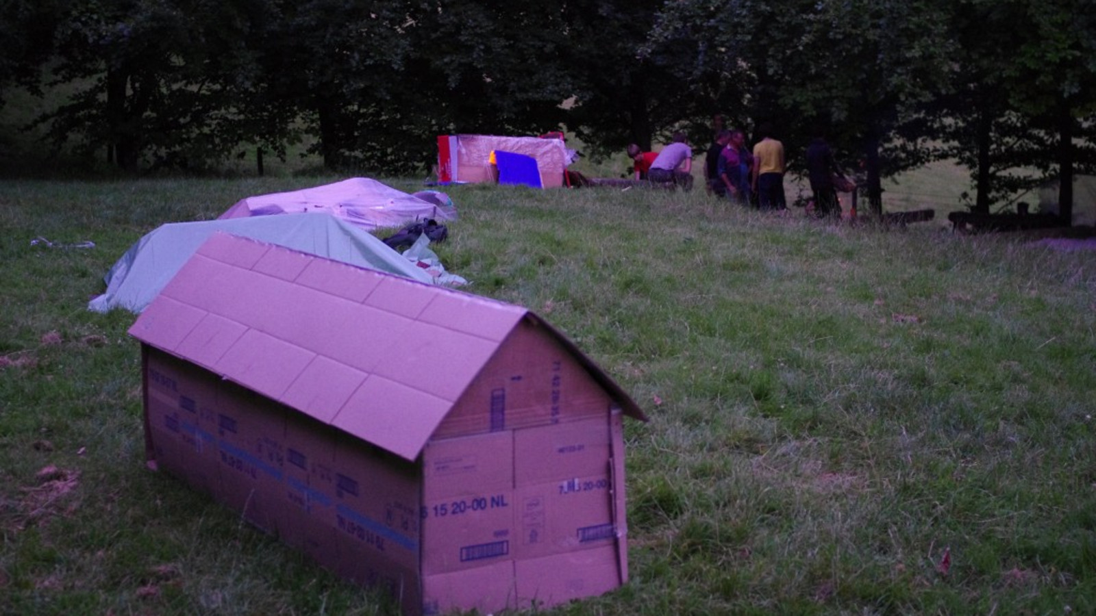 A house made of cardboard